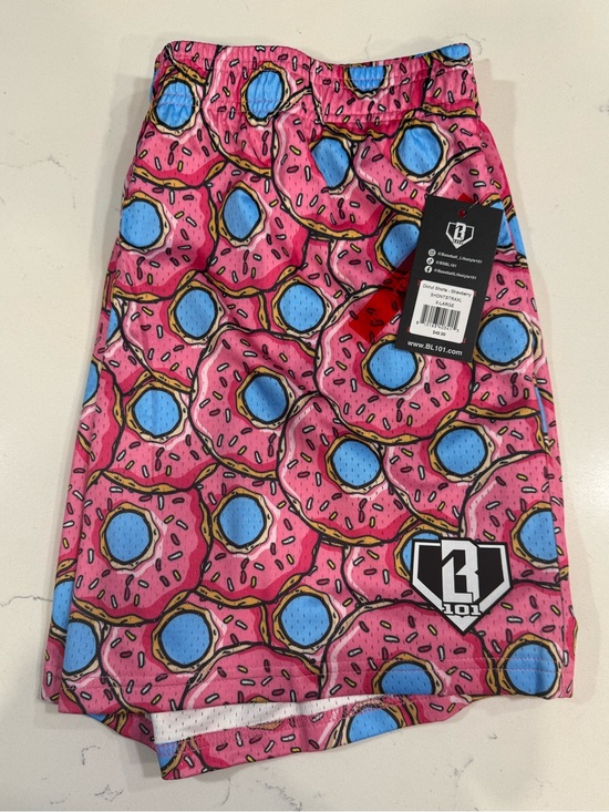 Baseball Lifestyle 101 Other - Adult XL Pink Donut Print Athletic Shorts